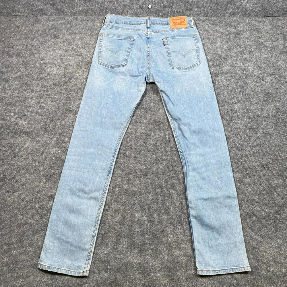 Levis 513 Slim Straight Jeans Mens 32x34 Light Wash Blue Denim Pants